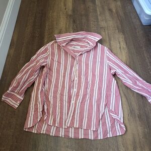 Faithfull the Brand Pink & White Striped Button-Down Kids Shirt